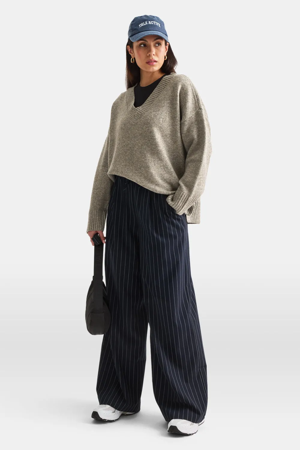 V Neck Jumper - Oat Marl sold by TALA product image thumbnail 3