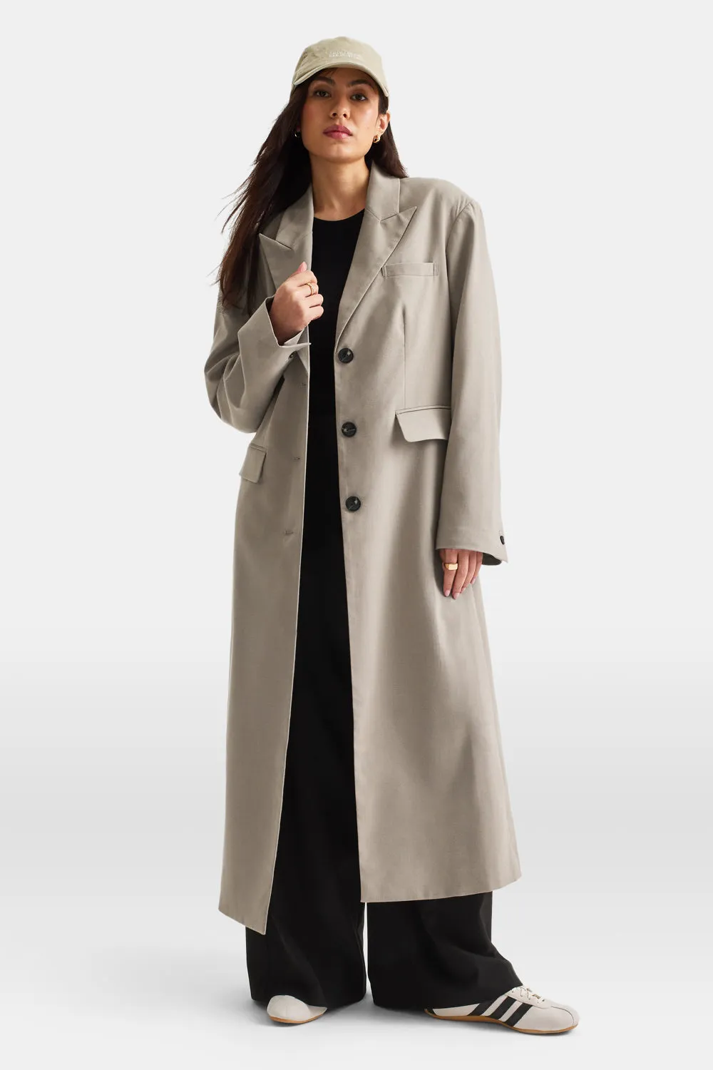 Longline Blazer Coat - Soft Khaki sold by TALA