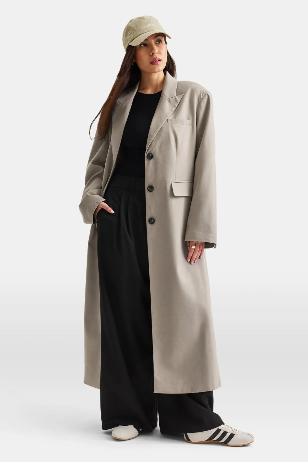 Longline Blazer Coat - Soft Khaki sold by TALA product image thumbnail 3
