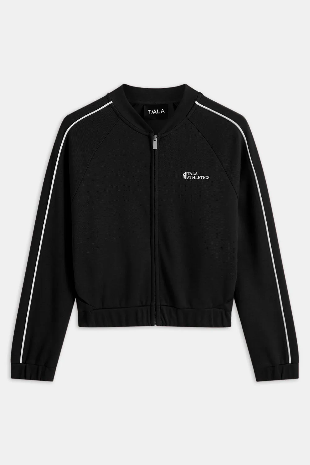Contrast Piping Track Jacket - Shadow Black sold by TALA