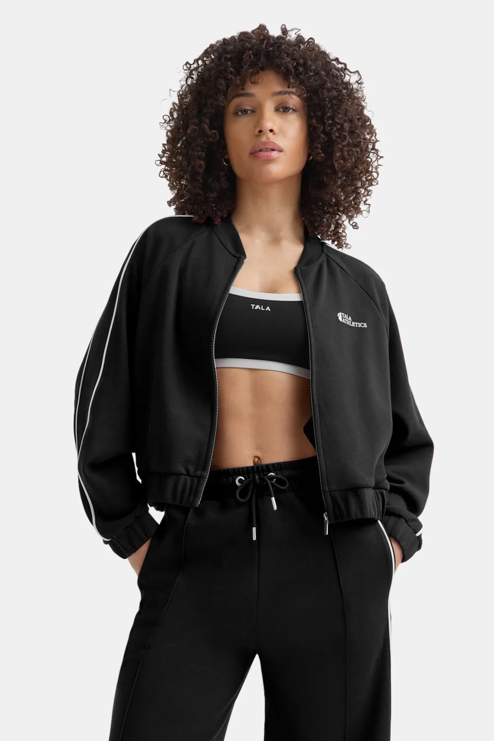 Contrast Piping Track Jacket - Shadow Black sold by TALA product image thumbnail 2