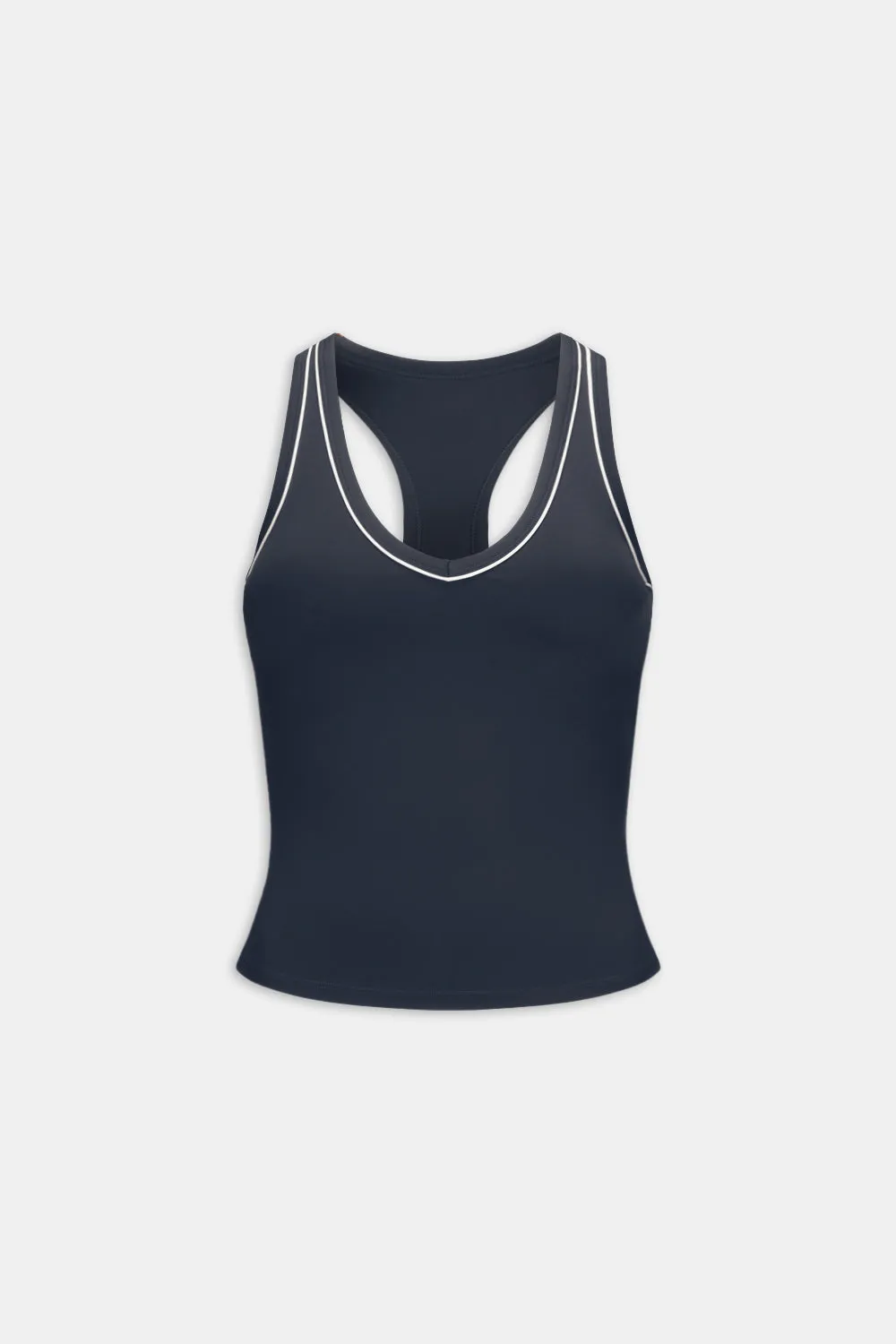 DayFlex Built-In Support V Neck Racer Vest - Midnight Navy sold by TALA