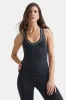 DayFlex Built-In Support V Neck Racer Vest - Midnight Navy sold by TALA