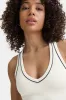 DayFlex Built-In Support V Neck Racer Vest - Ivory sold by TALA