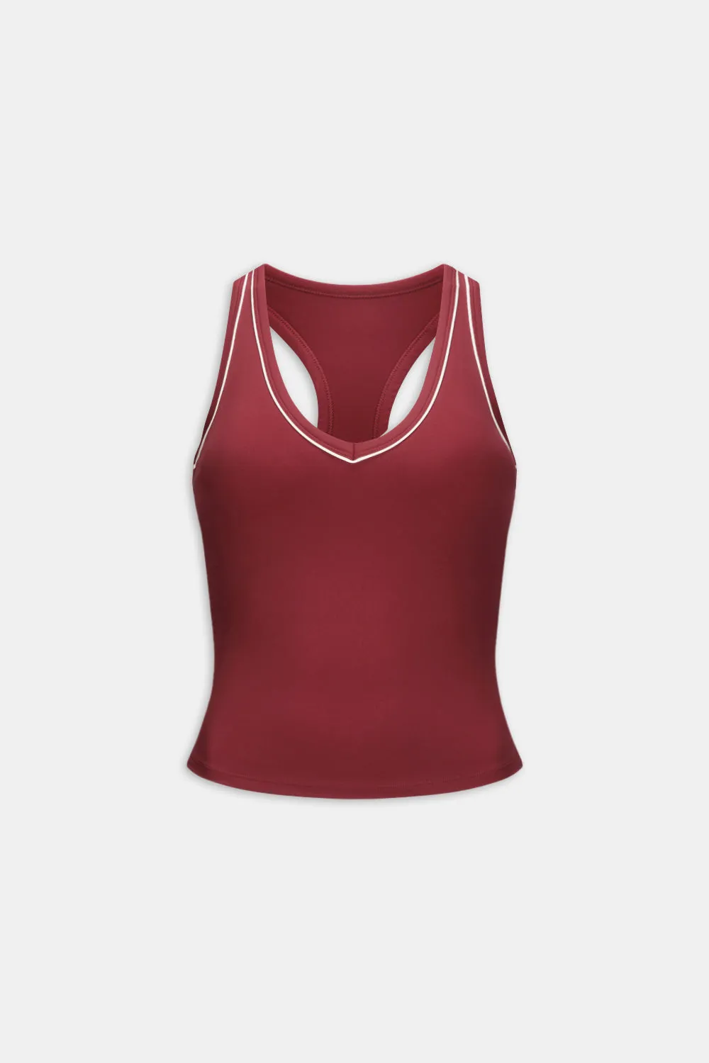 DayFlex Built-In Support V Neck Racer Vest - Vintage Red sold by TALA