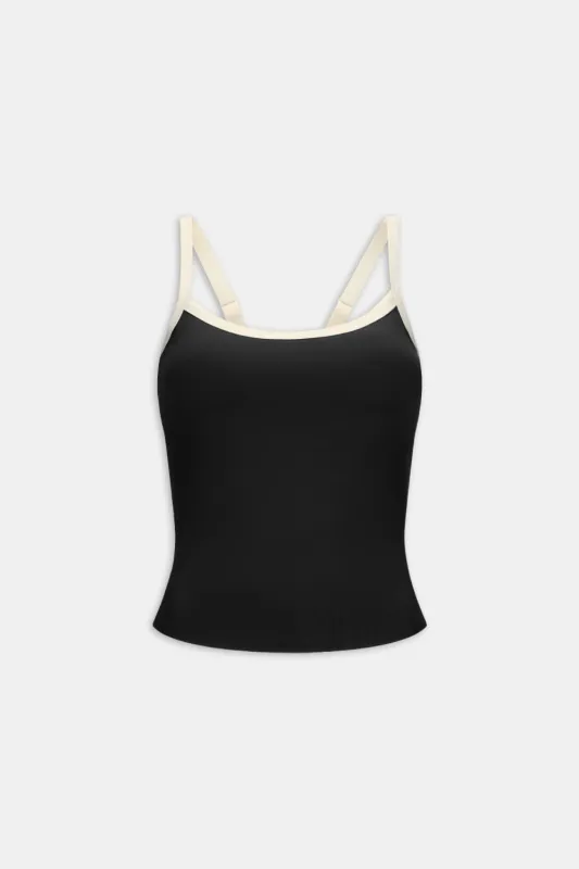 DayFlex Built-In Support Bandeau Vest - Shadow Black sold by TALA