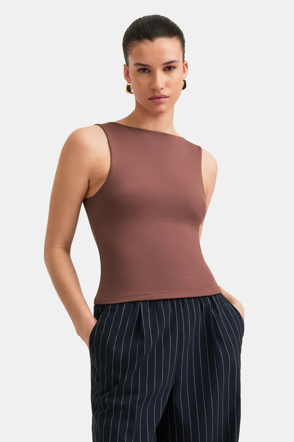 365 Boat Neck Tank - Clay sold by TALA