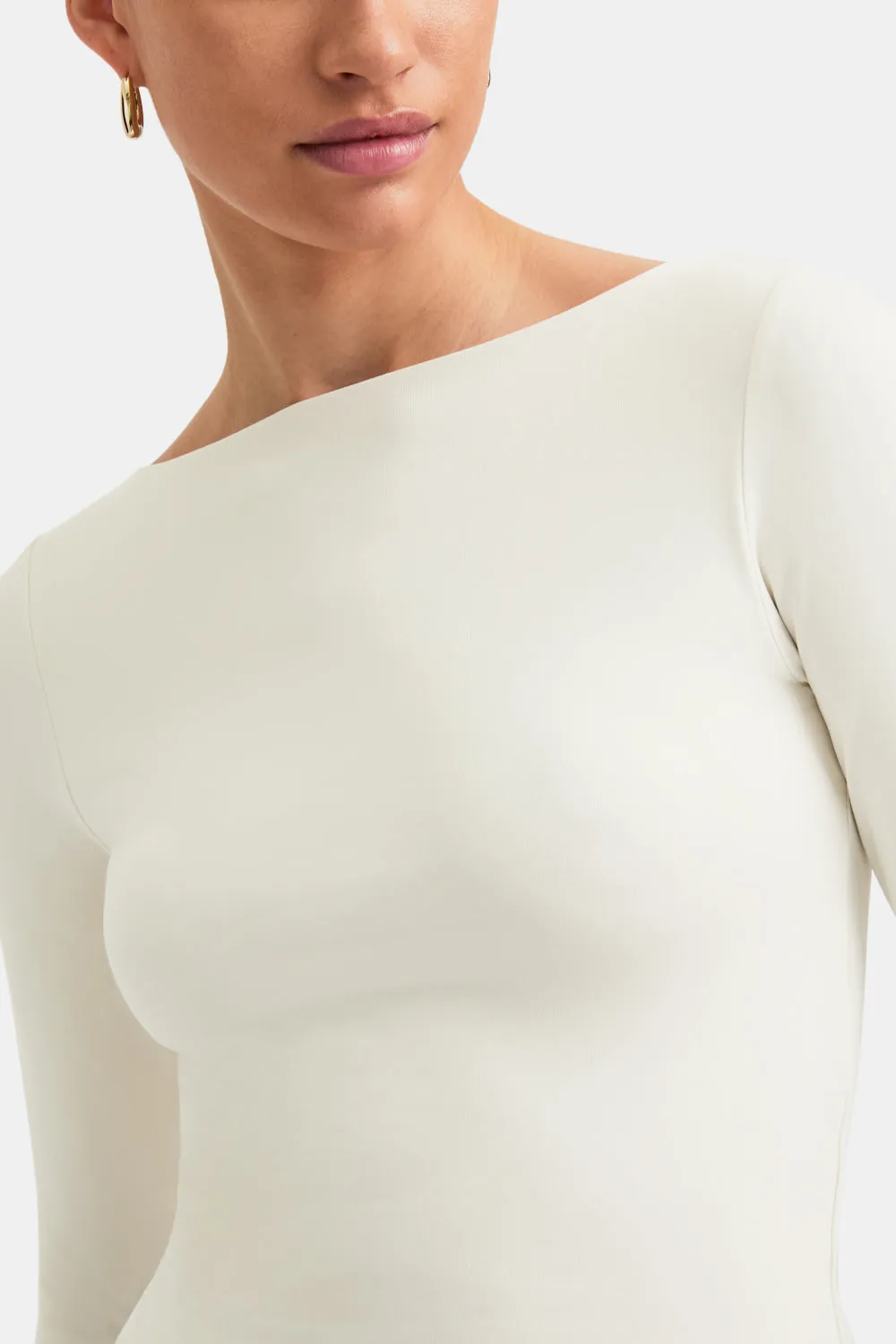 365 Boat Neck Long Sleeve Top - Vanilla sold by TALA product image thumbnail 5