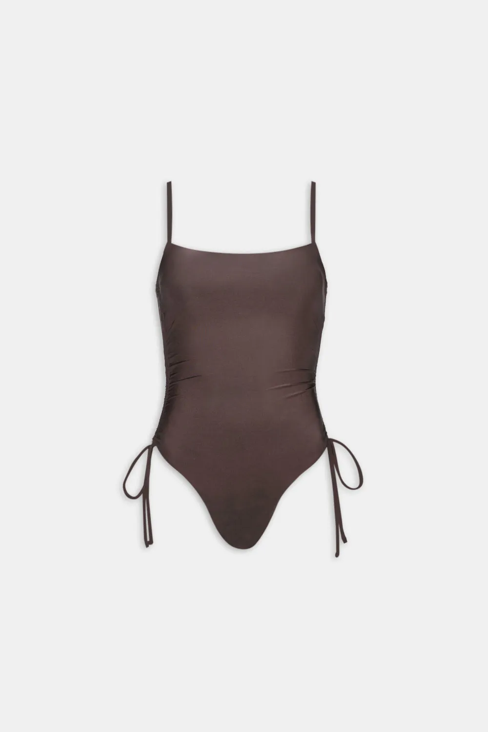 Ruched Adjustable Tie Side Shaping Swimsuit - Espresso sold by TALA product image thumbnail 2