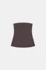 Heavyweight Linen Longline Strapless Top - Espresso sold by TALA