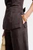Heavyweight Linen Longline Strapless Top - Espresso sold by TALA