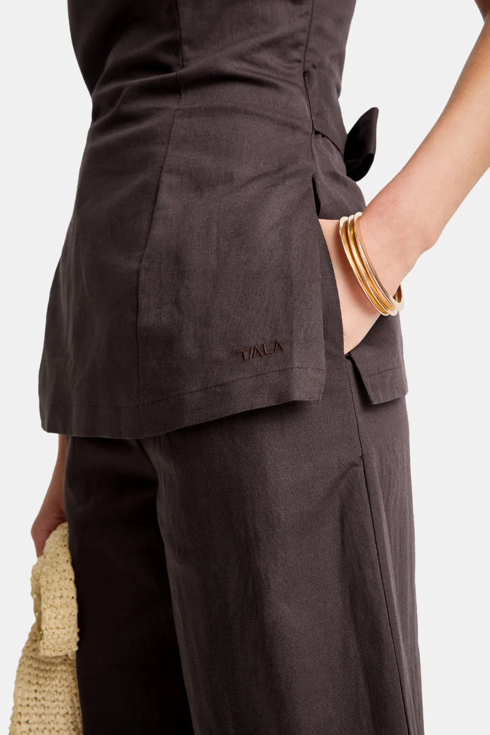 Heavyweight Linen Longline Strapless Top - Espresso sold by TALA product image thumbnail 5