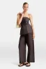 Heavyweight Linen Longline Strapless Top - Espresso sold by TALA