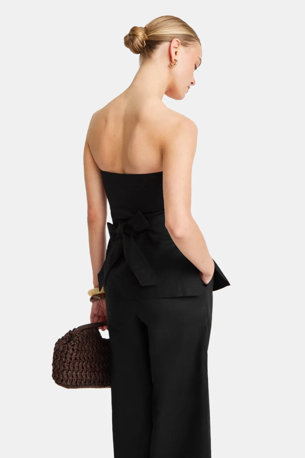 Heavyweight Linen Longline Strapless Top - Black Onyx sold by TALA product image thumbnail 4