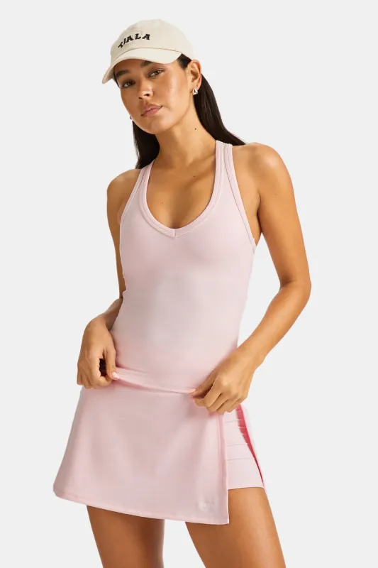 DayFlex Built-In Support V Neck Racer Vest - Ballet Slipper sold by TALA