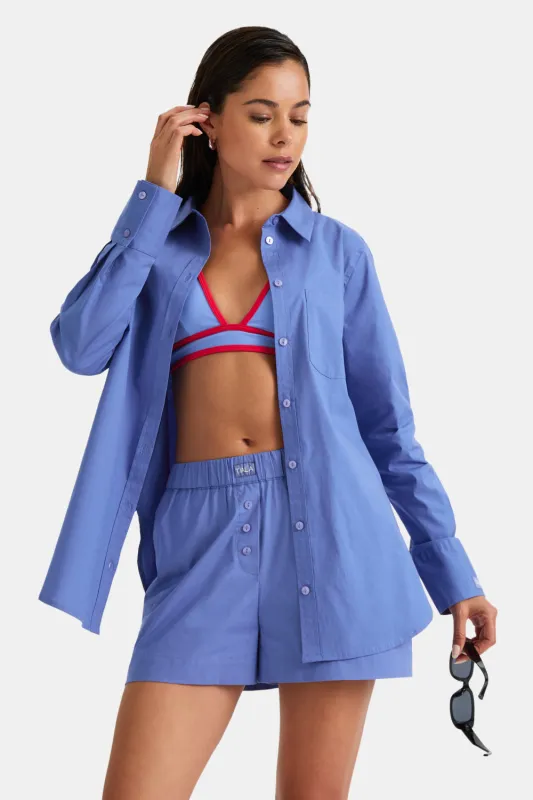 Poplin Shirt - Positano Blue sold by TALA