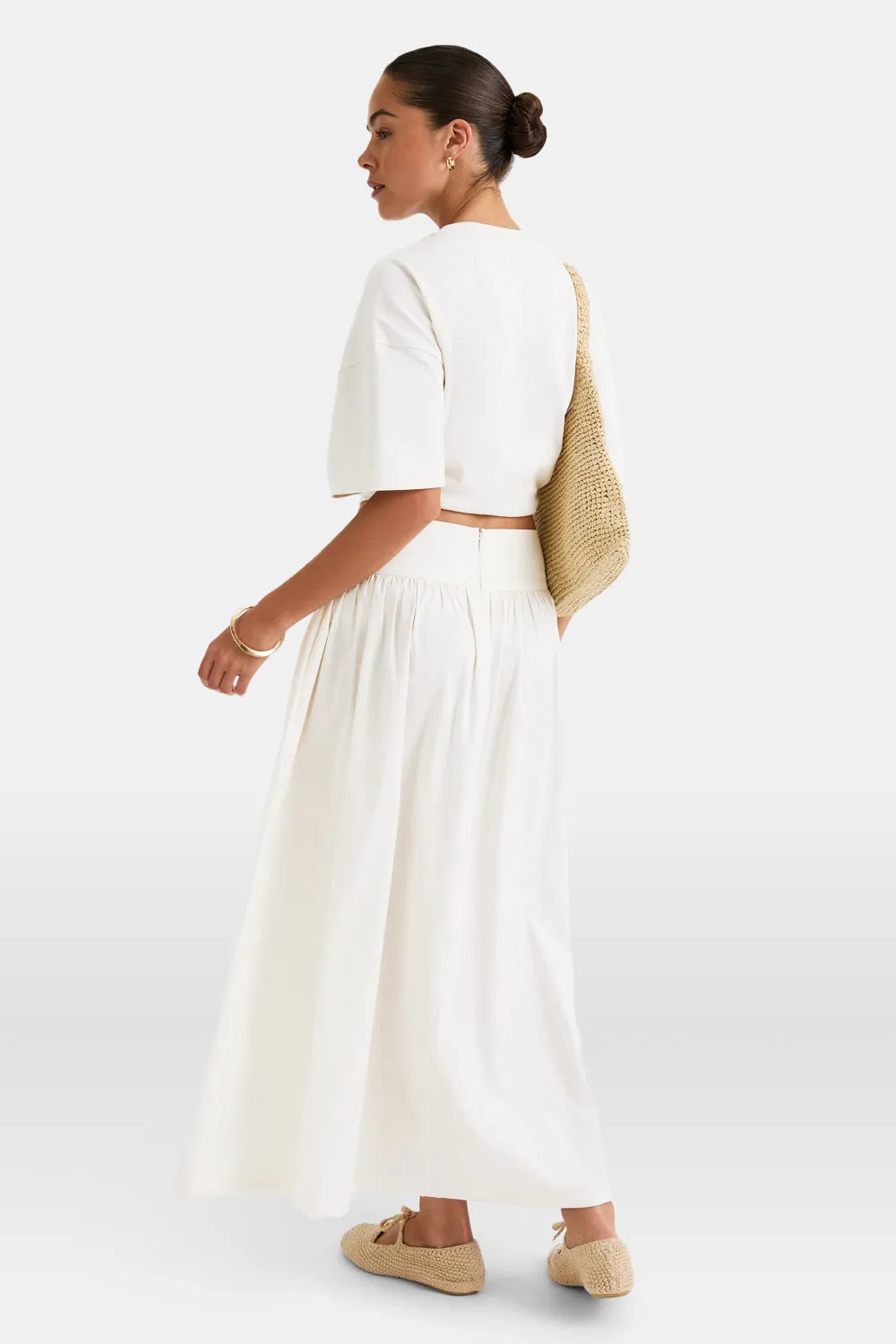 Poplin Maxi Skirt - Coconut Milk sold by TALA product image thumbnail 5