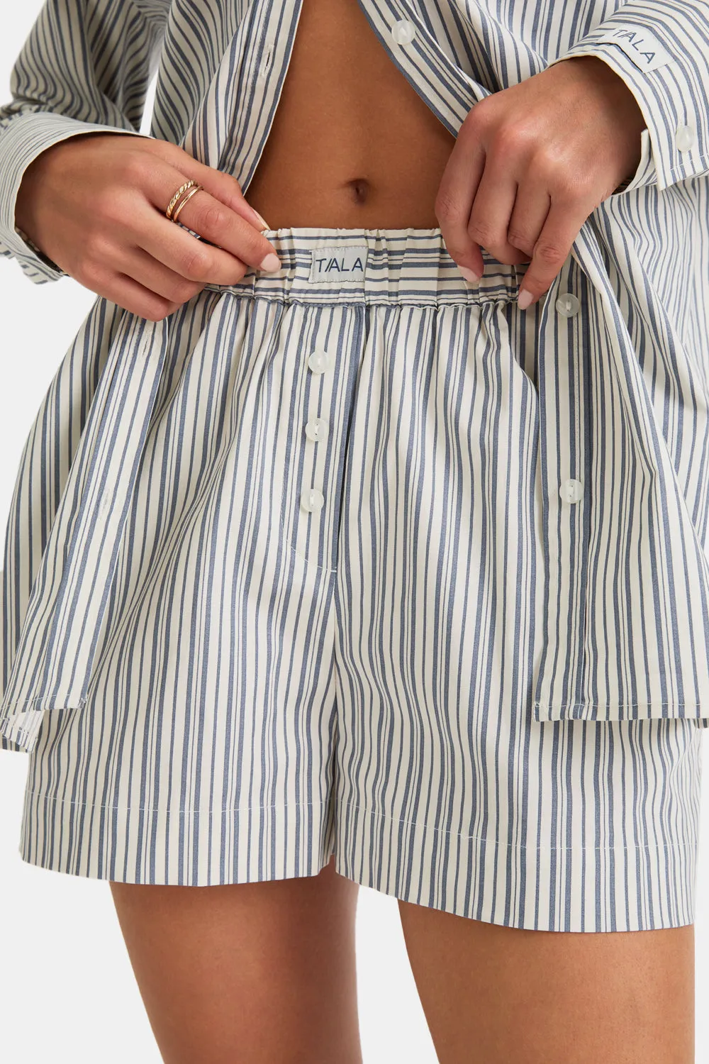 Poplin Short - Blue Stripe sold by TALA product image thumbnail 5