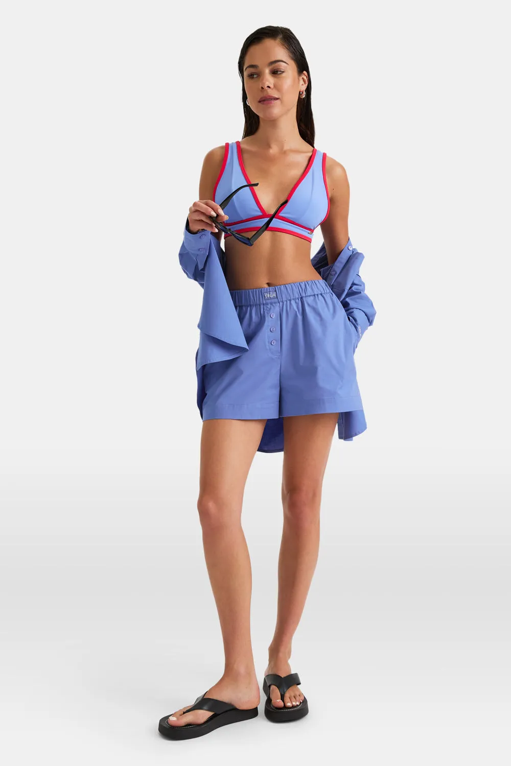 Poplin Short - Positano Blue sold by TALA