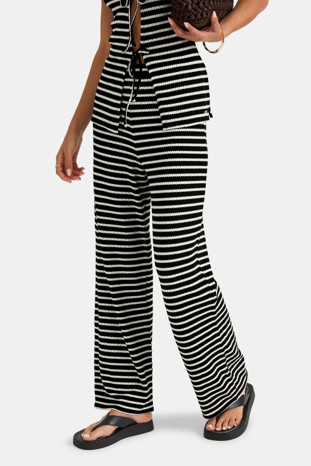 Stripe Knit Trouser - Black & White sold by TALA product image thumbnail 3