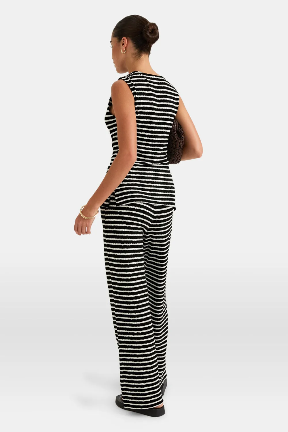 Stripe Knit Trouser - Black & White sold by TALA product image thumbnail 4