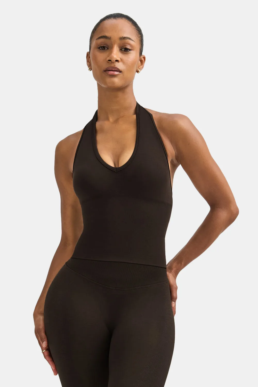 Sculpt Seamless Halter Tank - Americano sold by TALA