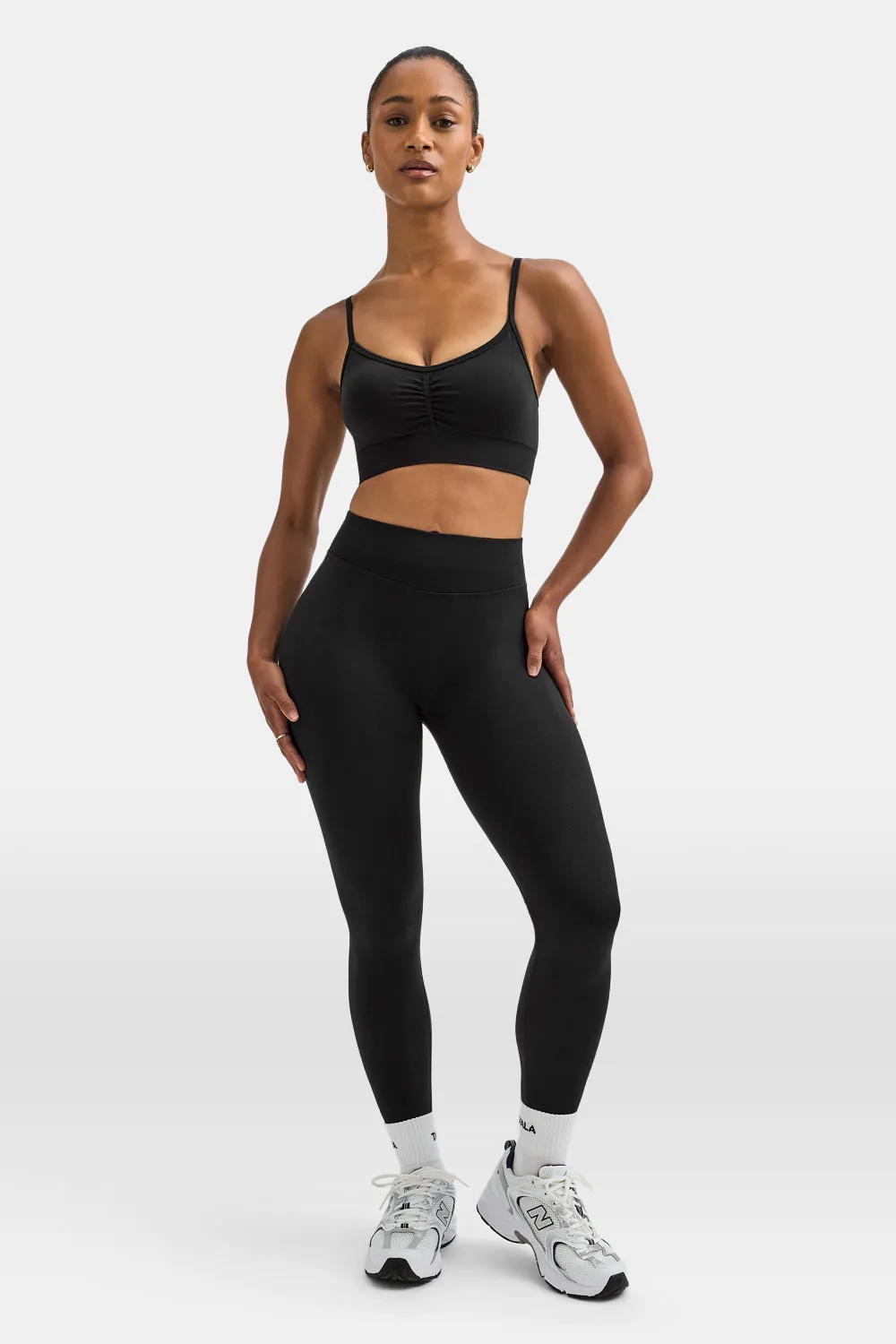 Sculpt Seamless Ruched Sports Bra - Black Marl sold by TALA product image thumbnail 3