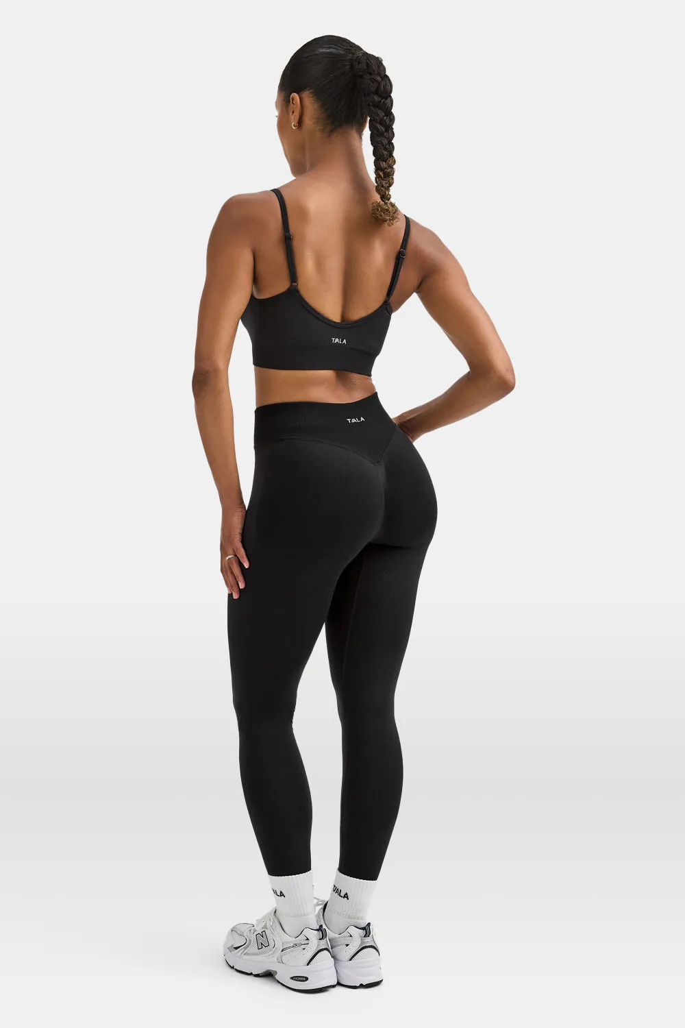 Sculpt Seamless Ruched Sports Bra - Black Marl sold by TALA product image thumbnail 5