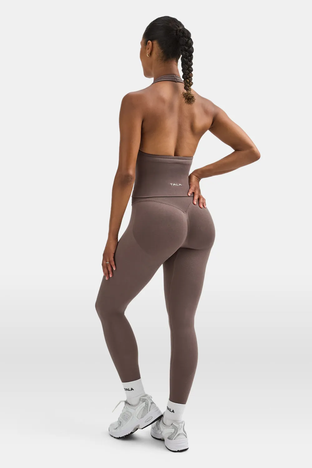 Sculpt Seamless Halter Tank - Dark Truffle sold by TALA product image thumbnail 4