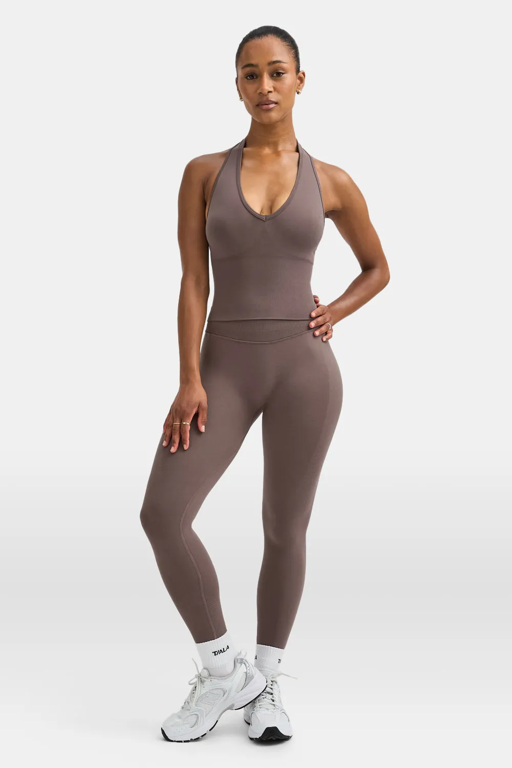 Sculpt Seamless Halter Tank - Dark Truffle sold by TALA product image thumbnail 3
