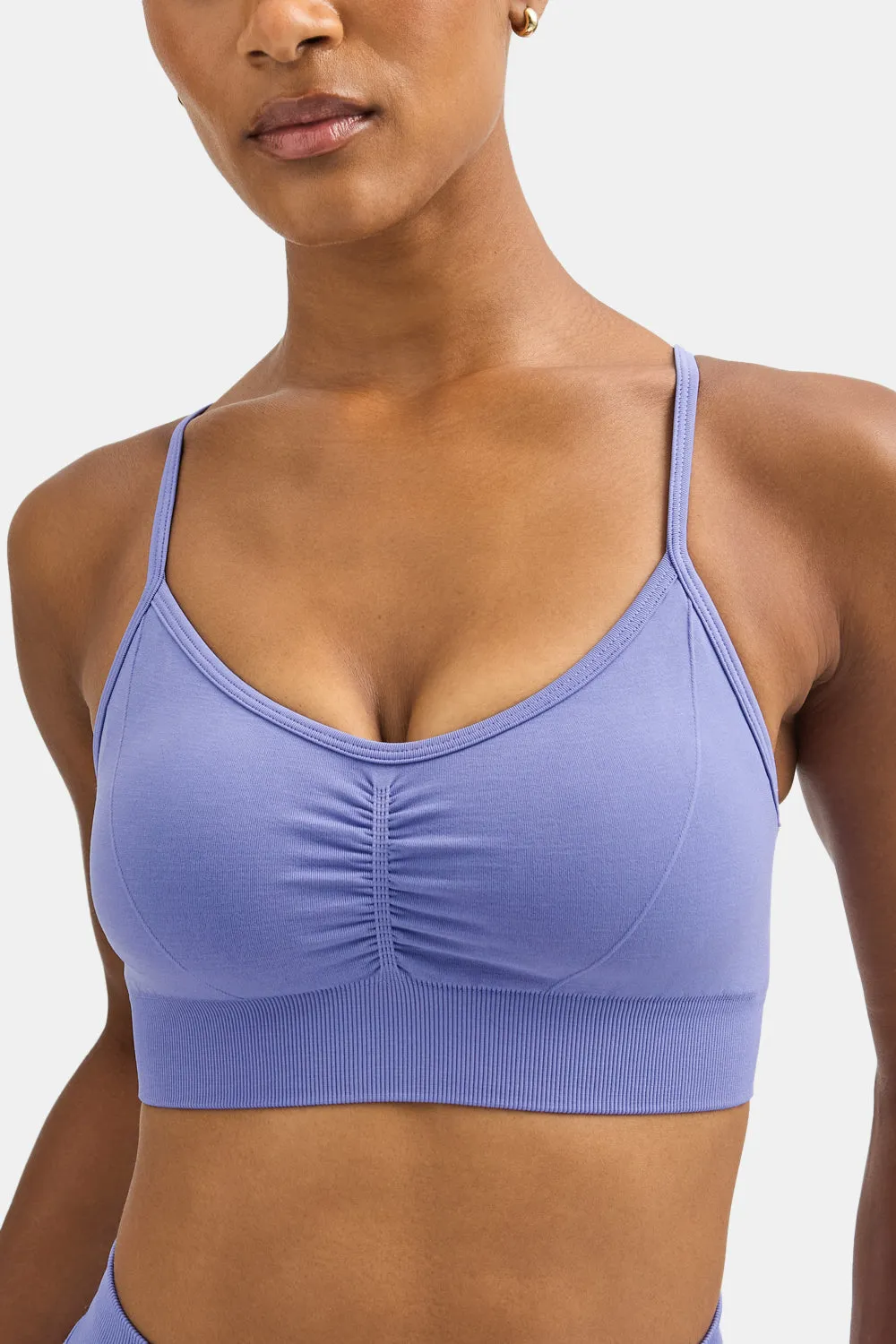 Sculpt Seamless Ruched Sports Bra - Aster Blue sold by TALA product image thumbnail 3