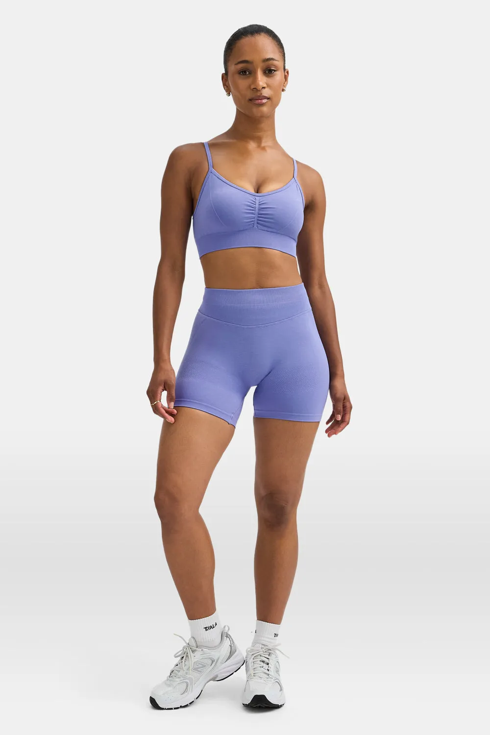 Sculpt Seamless Ruched Sports Bra - Aster Blue sold by TALA product image thumbnail 4