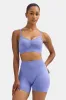 Sculpt Seamless Ruched Sports Bra - Aster Blue sold by TALA