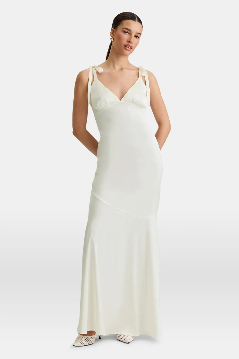 Silky Maxi Dress - Diamond White sold by TALA