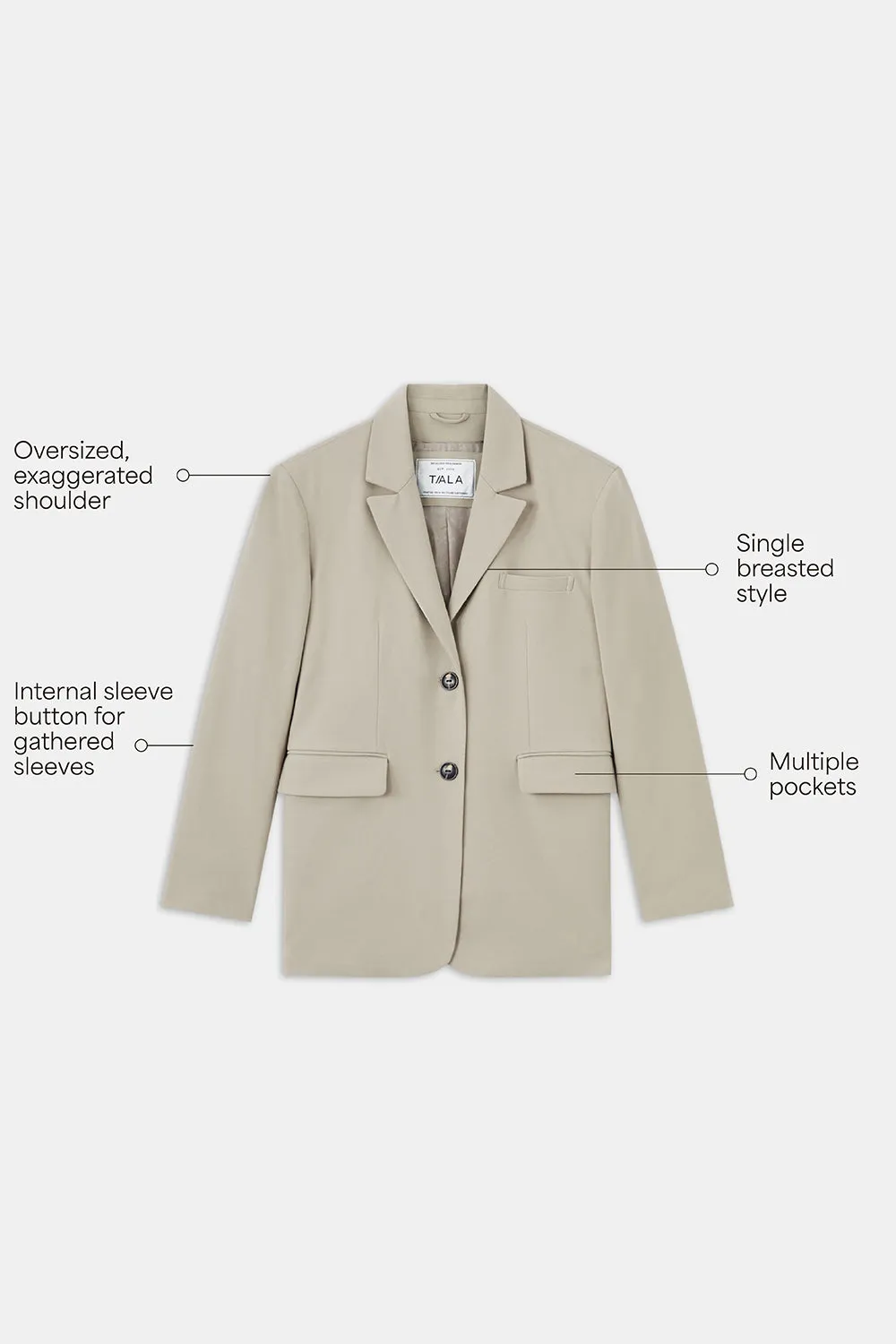 Everyday Tailoring Oversized Blazer - Pistachio sold by TALA product image thumbnail 2