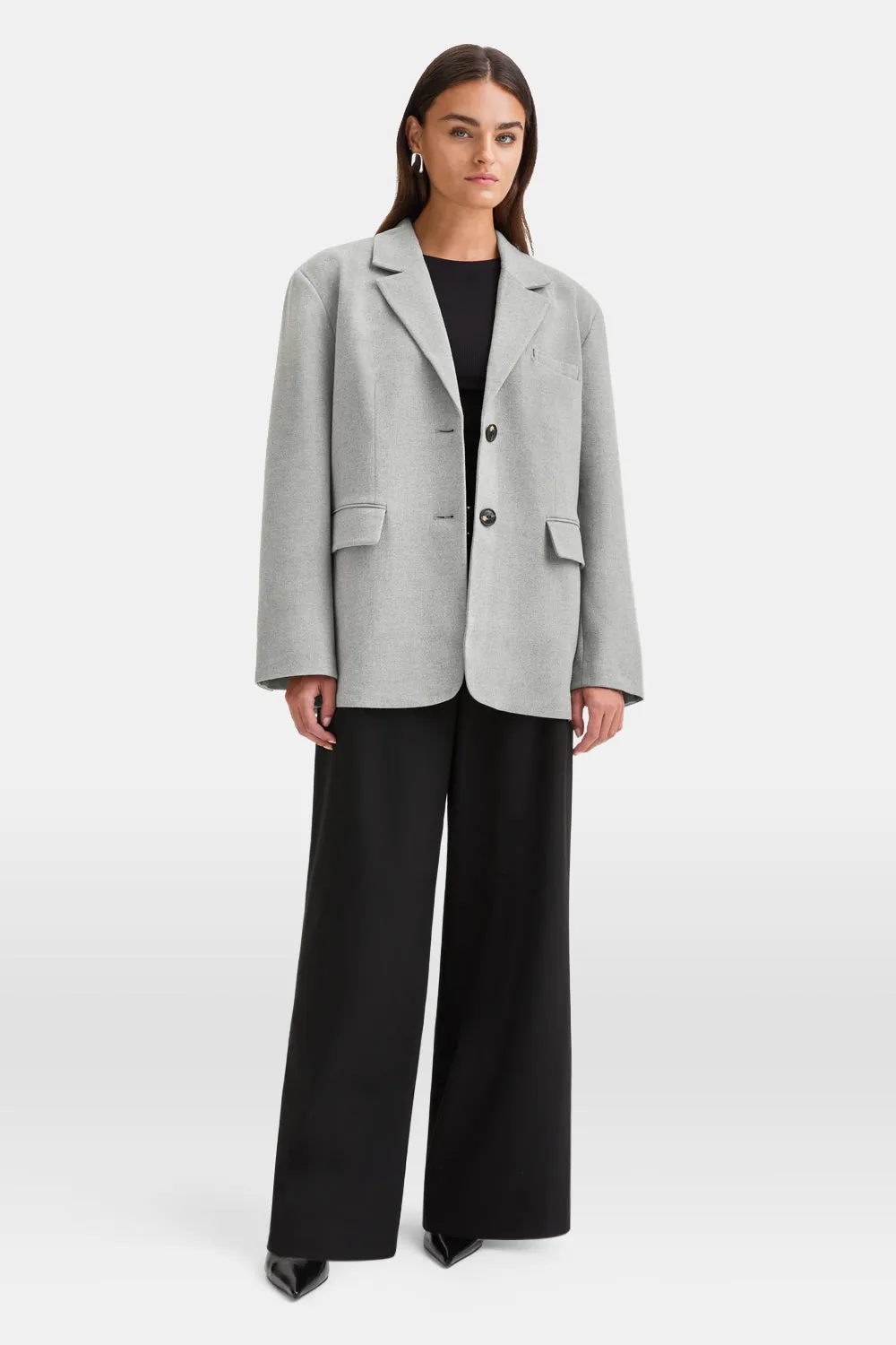 Everyday Tailoring Oversized Blazer - Iron Grey Marl sold by TALA