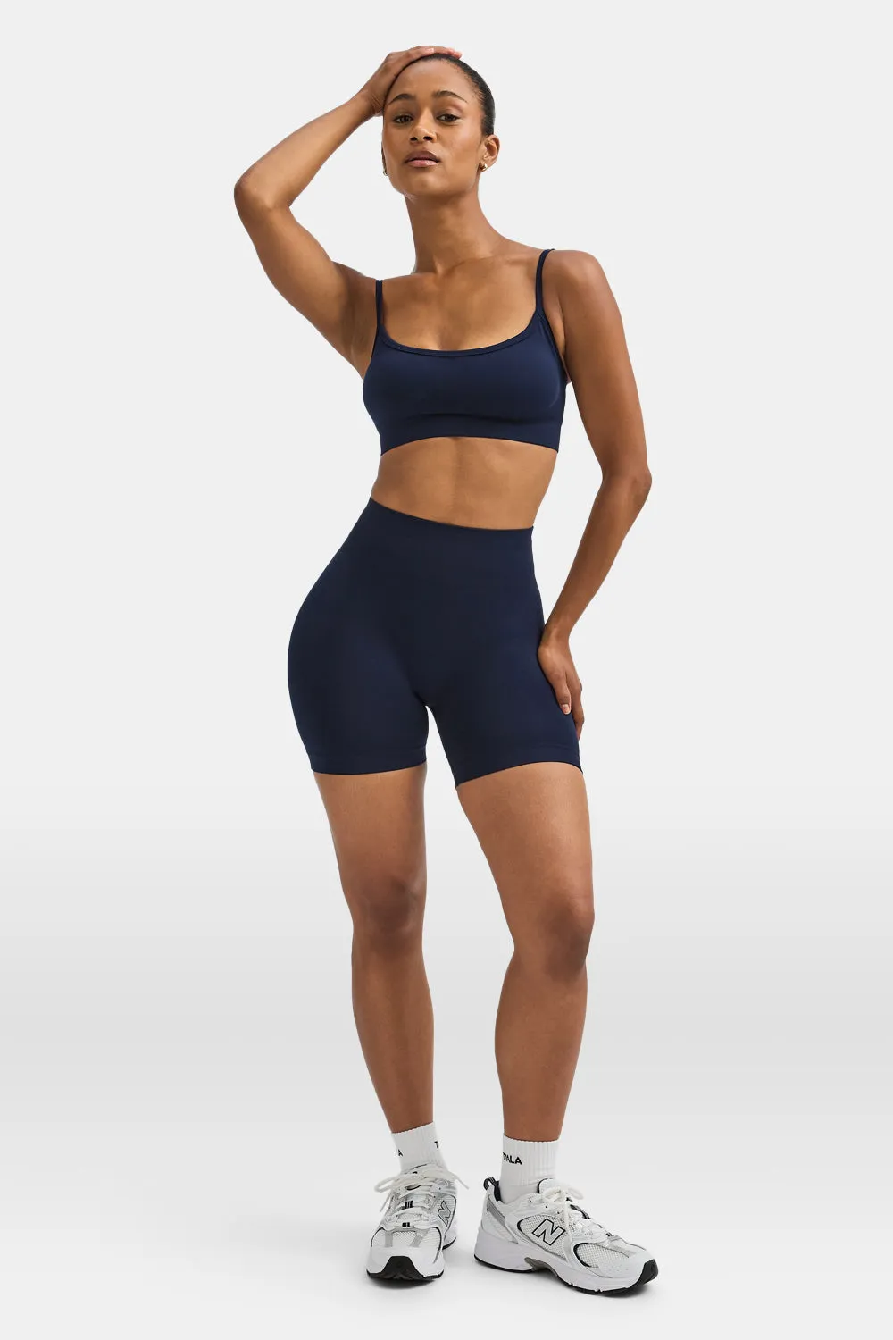 Sculpt Seamless Bandeau Sports Bra - Navy Marl sold by TALA