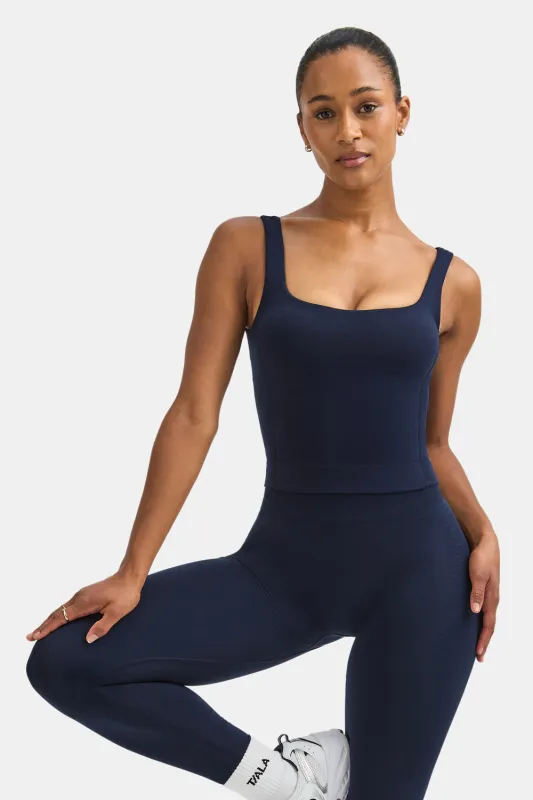 Sculpt Seamless Built-In Bra Vest - Navy Marl sold by TALA