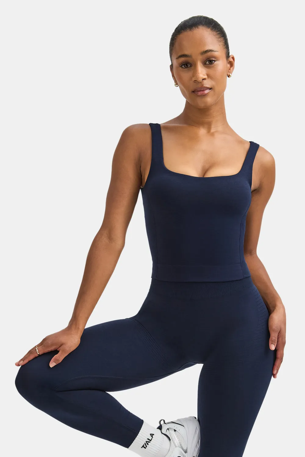 Sculpt Seamless Built-In Bra Vest - Navy Marl sold by TALA