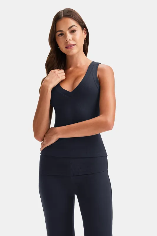 365 Sculpting Lounge Reversible Tank - Washed Navy sold by TALA
