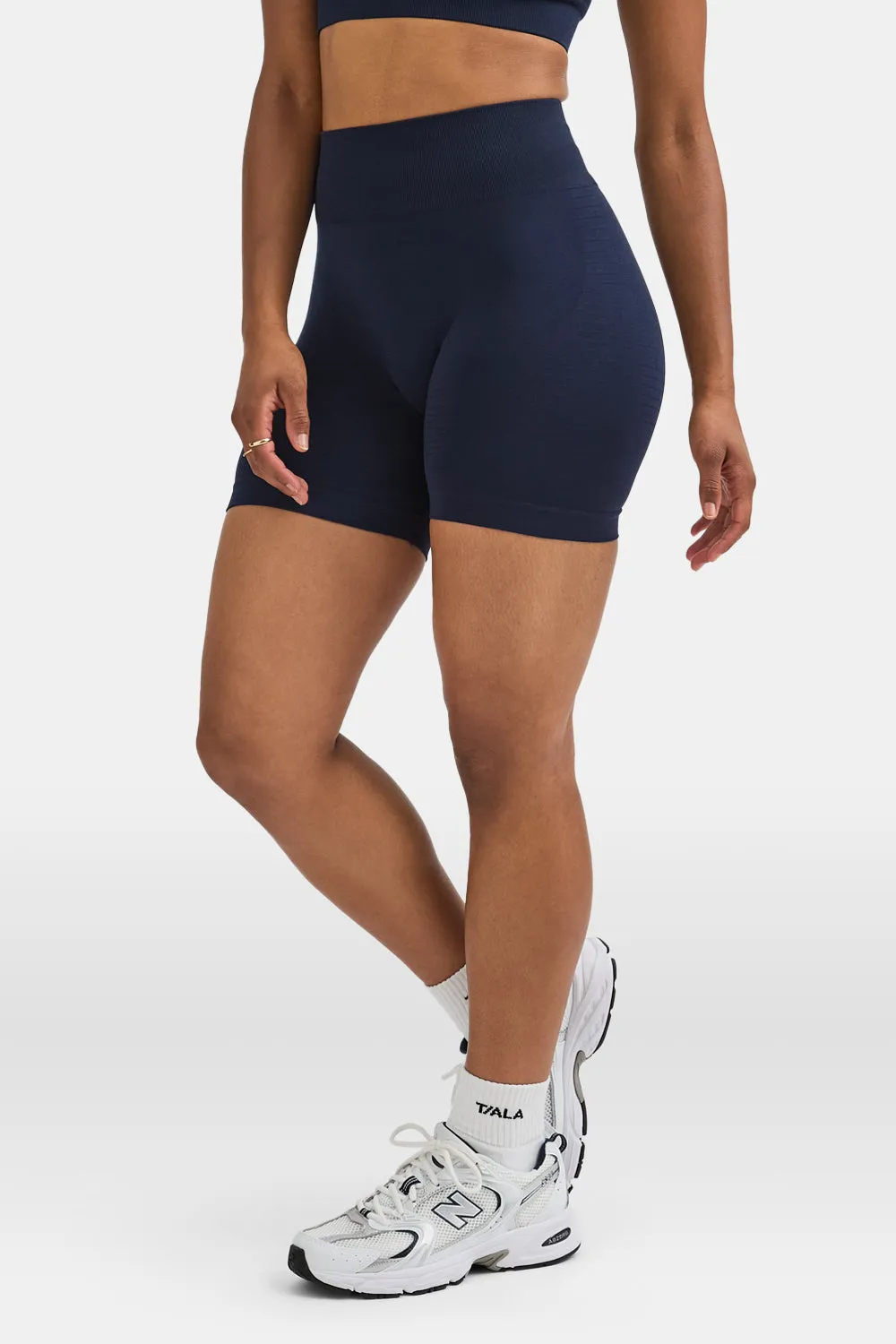 Sculpt Seamless Scrunch Shorts - Navy Marl sold by TALA product image thumbnail 3