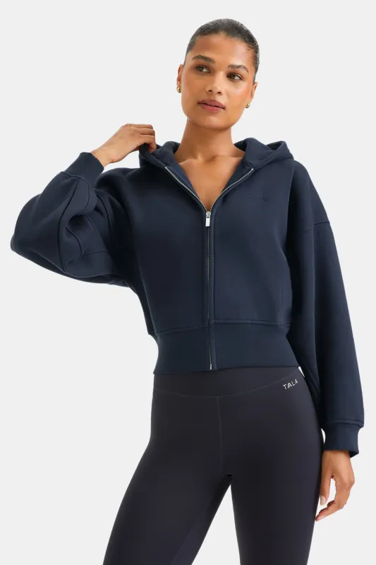 Cocoon Zip Through Hoodie - Midnight Navy sold by TALA