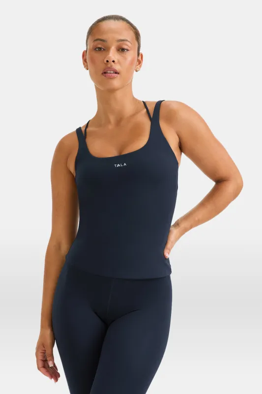 SkinLuxe Multi-Strap Sports Vest - Midnight Navy sold by TALA