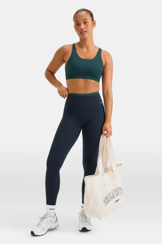 SkinLuxe Contrast Waistband Legging - Midnight Navy / Rich Teal sold by TALA