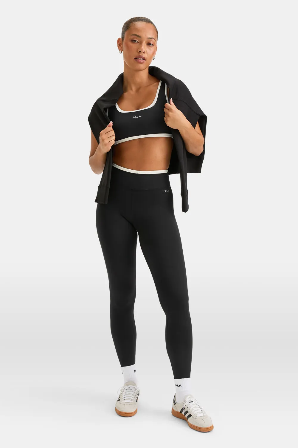 SkinLuxe Contrast Waistband Legging - Black / Ivory sold by TALA