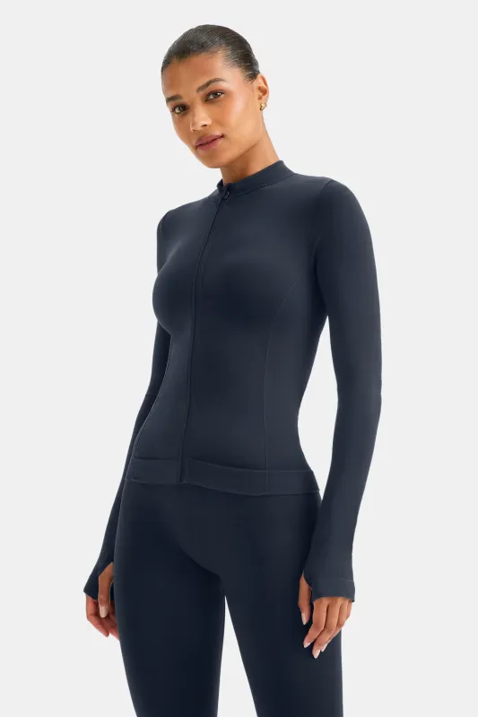 Sculpt Seamless Longline Jacket - Navy Marl sold by TALA