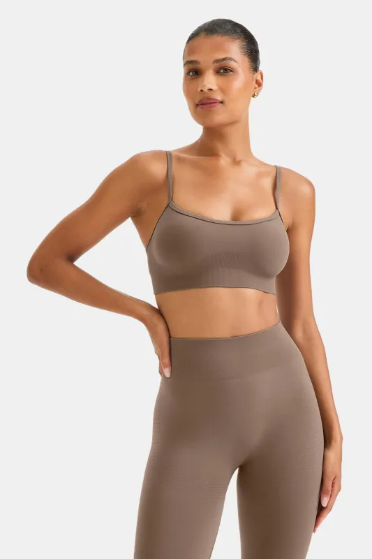Sculpt Seamless Bandeau Sports Bra - Taupe sold by TALA