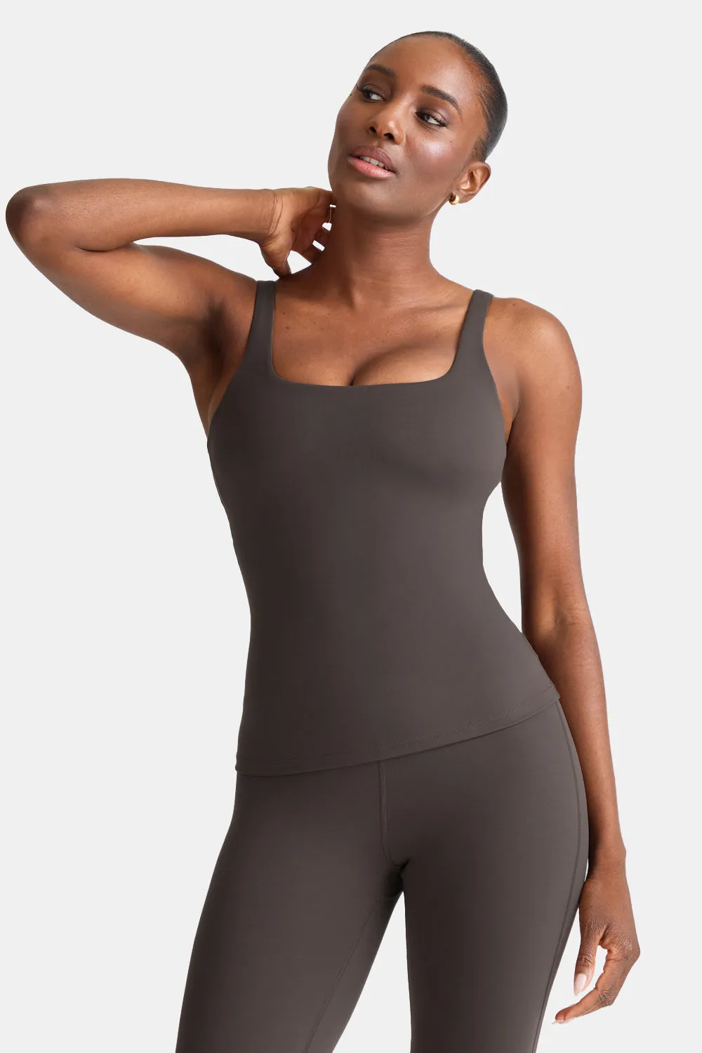 DayFlex Square Neck Full Length Vest - Deep Taupe sold by TALA