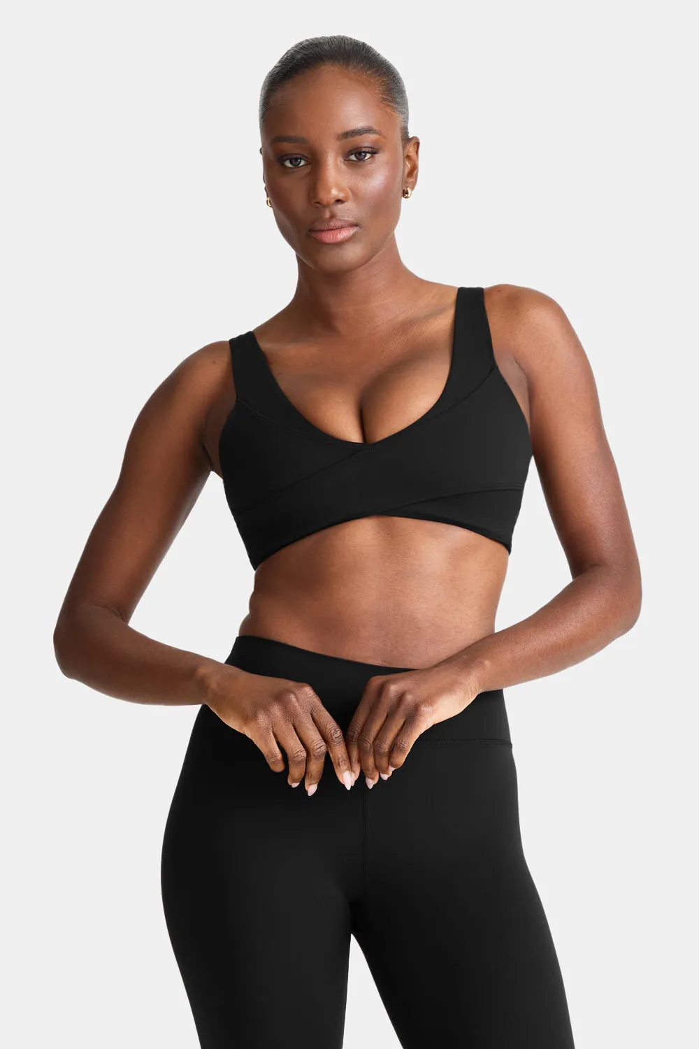 DayFlex Wrap Front Sports Bra - Shadow Black sold by TALA