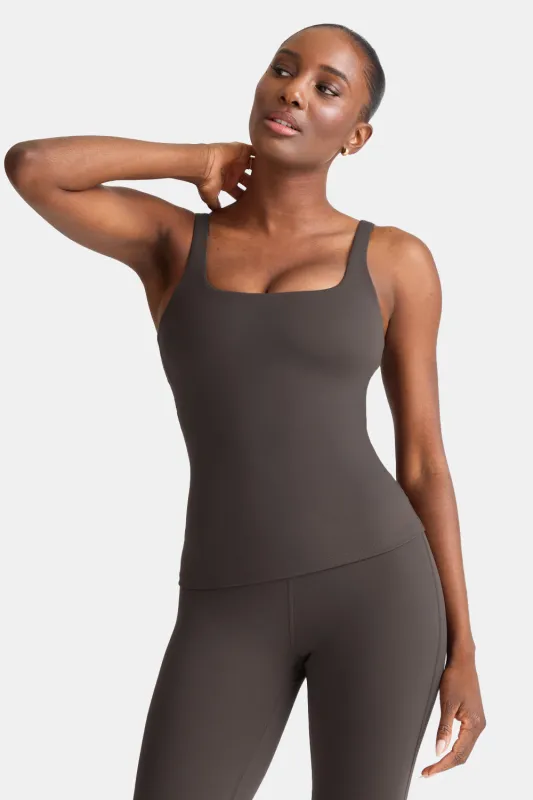 DayFlex Square Neck Full Length Vest - Mocha Brown sold by TALA